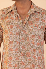Floral Jaal Half Sleeve Shirt