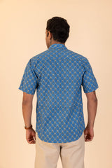 Lattice Floral Half Sleeve Shirt
