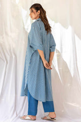 Striped Blue Anti-Fit Kurta