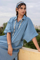 Striped Blue Anti-Fit Kurta