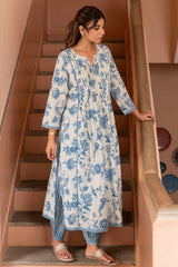 Chintz Blue Pleated Kurta