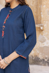 Midnight Blue Short Kurta