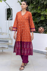 Vintage Orange Angarkha Style Kurta