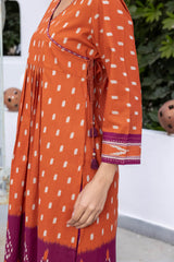 Vintage Orange Angarkha Style Kurta