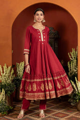 Laalima Golden Printed Kurta