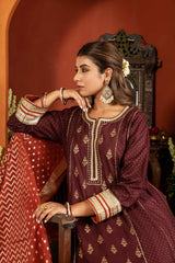 Tamara Golden Printed Kurta