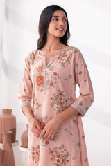 Blush Peach Floral Kurta