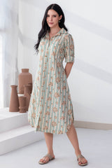 Stripe Floral Dress