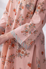 Peach Floral Short Kurti