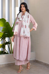Pink Striped Kurta