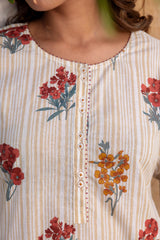 Stripes and Florals Kurta