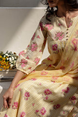 Yellow Checked Kurta