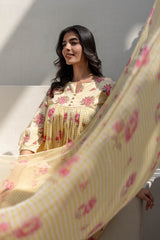 Yellow Checked Kurta