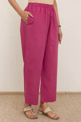 Dark Pink Cambric Trousers