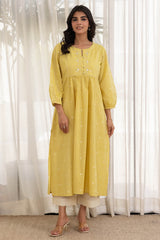 Lemon Handloom Kurta