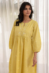 Lemon Handloom Kurta