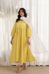 Lemon Handloom Kurta