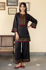 Black Narayanpeth Co-Ord Set