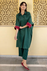 Green Narayanpeth Anti Fit Kurta