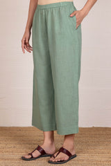 Sage Green Slub Trousers