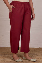 Maroon Cotton Trousers