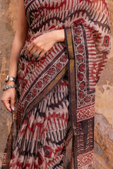 Rust Rhythm Doria Saree