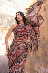 Rust Rhythm Doria Saree