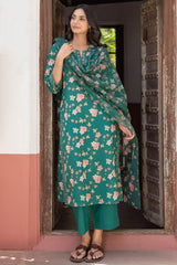 Teal Orchard Kurta