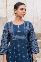 Blue Kasuti Kurta
