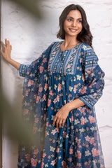Cobalt Orchard Kurta
