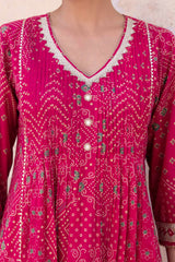 Gulnaar Bandhej Kurta