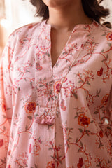 Peach Bloom Short Kurta