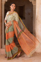Multi-Striped Doria Saree