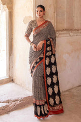 Bagru Buta Chanderi Saree