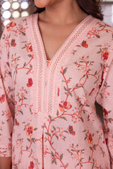 Peach Bloom Kurta