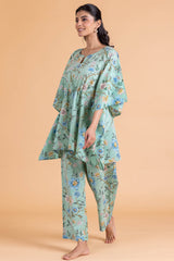 Soft Blooms Kaftan Nightsuit Set