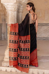 Bagru Chanderi Saree
