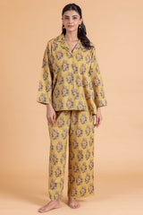 Mustard Buti Pajama Set