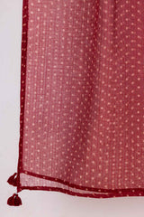 Scarlet Polka Doria Dupatta