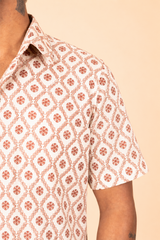 Off White Cotton Printed Shirt