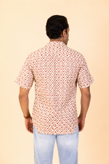 Off White Cotton Printed Shirt