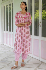 Persian Pink Gathered Kurta