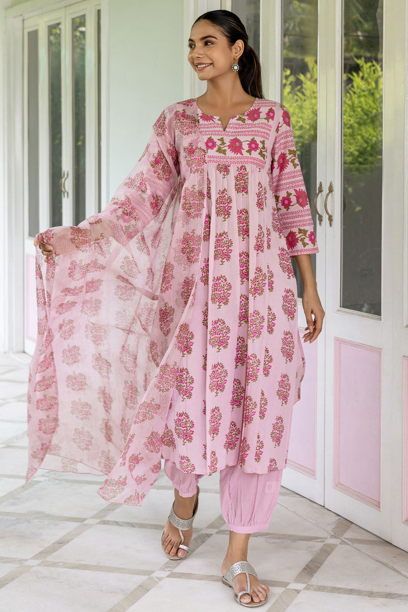 Persian Pink Gathered Kurta