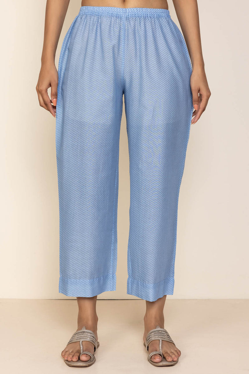 Azure Blue Corduroy Trousers - Stancliffe Flat-Front in 8-Wale Cotton by  Fort Belvedere