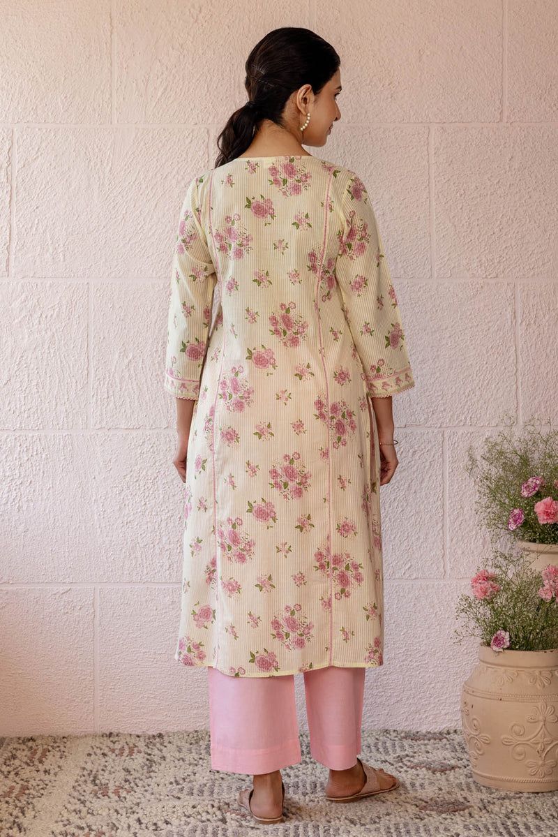 Pleated Rosebush Kurta