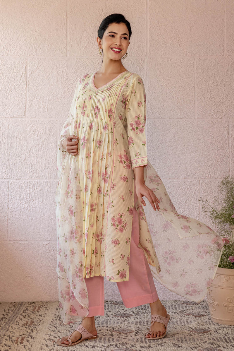 Pleated Rosebush Kurta