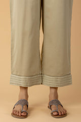 Sage Cotton Satin Trousers