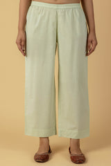 Sage Cotton Wide Trousers