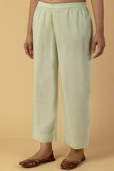 Sage Cotton Wide Trousers