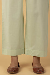 Sage Cotton Wide Trousers